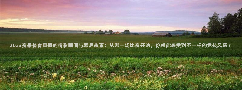 857体育直播免费观看：2023赛季体育直播的精彩瞬间与幕后故事：从哪一场比赛开始，你就能感受到不一样的竞技风采？